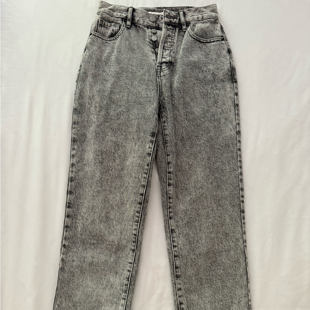 Grey wash denim pacsun high rise straight leg jeans
